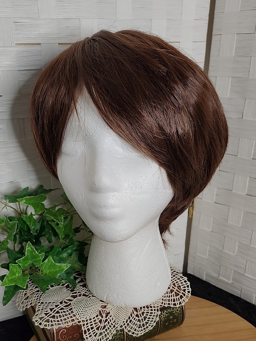 👉*COPPER MAHOGANY* WIG ~SHORT PIXIE W/ LONG FRONT LAYERS ~ASYMMETRICAL CUT